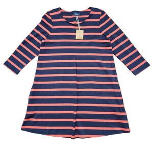 NWT Joules Edith Dress Navy Red Stripe Size 8